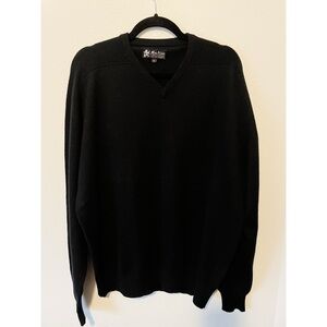 Mac Alan Sweater Men’s V-neck 100% Pure Cashmere Made In Scotland Black XL